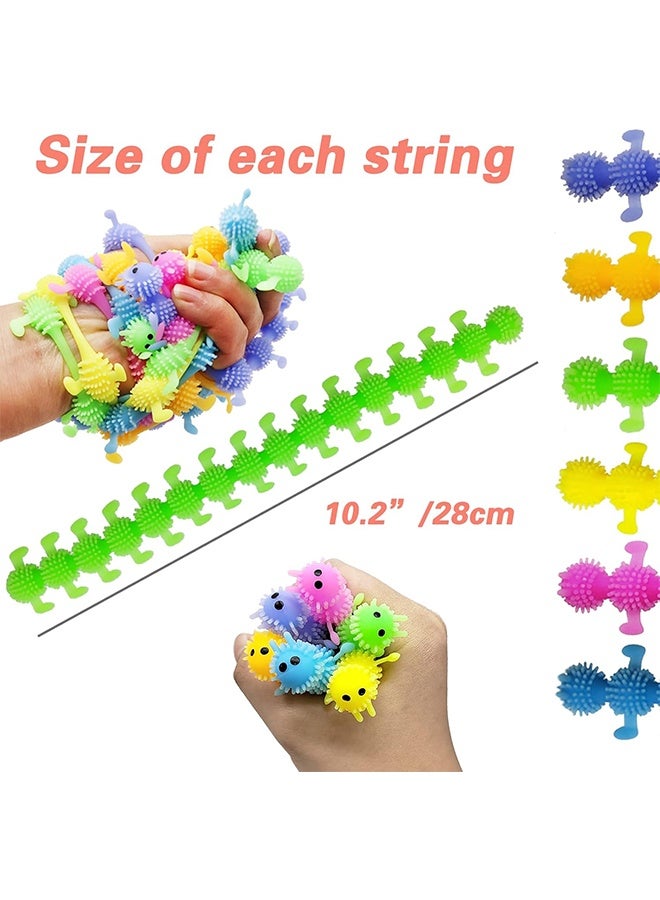 YJ 6 pcs caterpillar elastic string feel toys, children's relaxation toys and adult stress relief, candy bag filler, party favor (random color) - Image 2